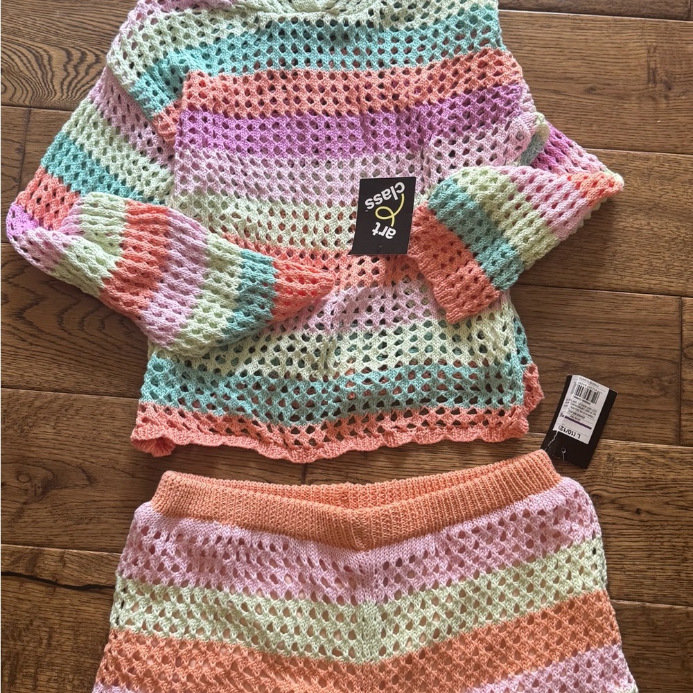Art Class Pastel Crochet Knitwear